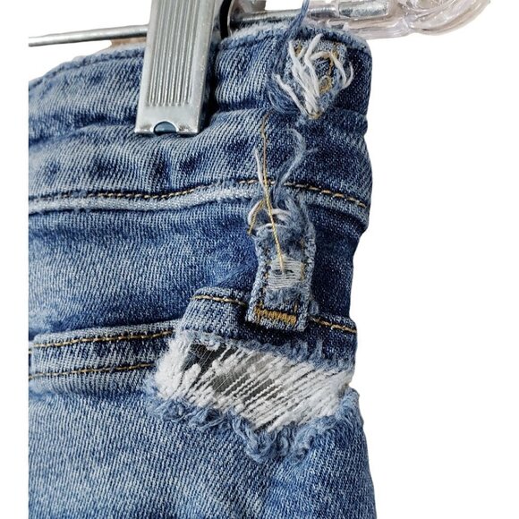 AGOLDE Lara Jeans SZ 29 8 Skinny Badlands Low Rise Distressed Raw Hem Cropped - Picture 9 of 13